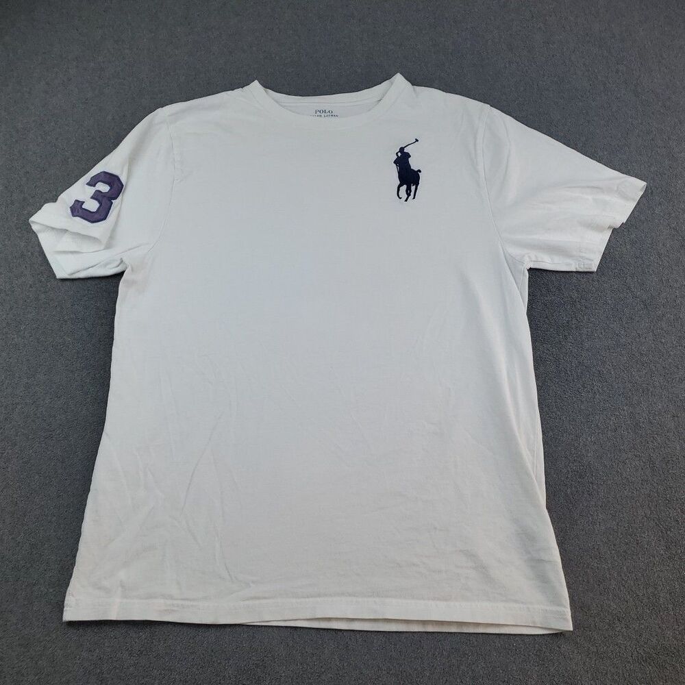 Polo Ralph Lauren T Shirt Youth/Kids White Big Pony  Size XL 18-20 Cotton
